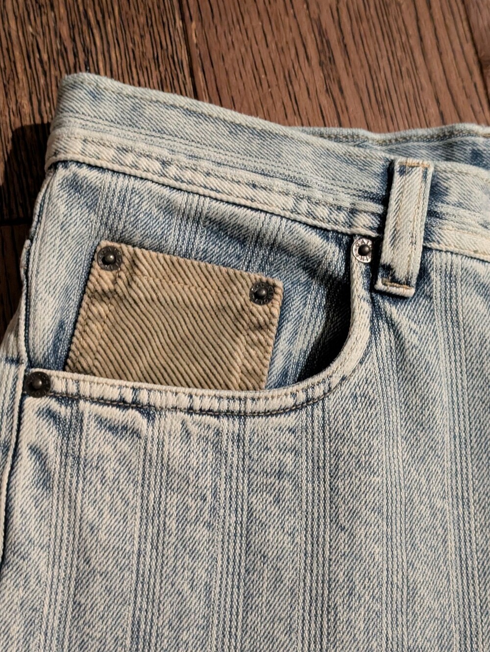 The Cairo Line "Cargos" Relaxed Jeans, Light Blue Stripe - Picture 8 of 14
